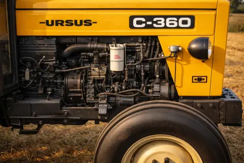 Silnik Ursus C-360, gotowy do pracy. Pamiętaj o sprawdzeniu, ile oleju do silnika C-360 potrzebujesz, by maszyna działała sprawnie.