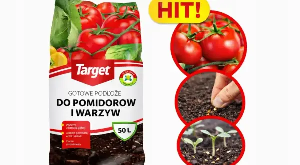 Gotowe podłoże Target do pomidorów i warzyw. Idealne do wysiewu nasion i pielęgnacji młodych roślin.